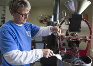 Cheryl Greene roasts each batch at a specific temperature that caters to light, medium and dark roast coffees.